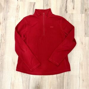 GAP Women's Red Quarter Zip Fleece Pullover Jacket